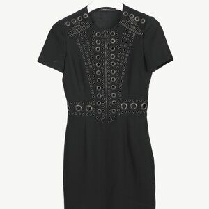 Givenchy Black Crepe Grommet-Embellished Mini Dress